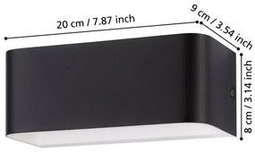 Eglo 901017 - LED fali lámpa SANIA LED/10W/230V 3000K fekete