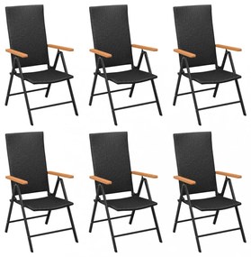 7 részes fekete-barna polyrattan kerti étkezőgarnitúra