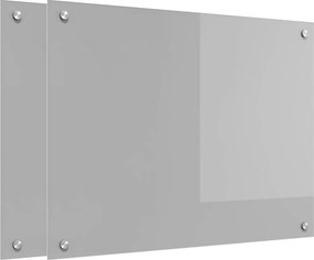 vidaXL Konyhai splashback 2 pcs Világosszürke 80 x 60 cm edzett üveg