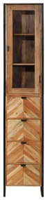 vas és tömör mangófa fürdőszobai szekrény 40 x 27 x 190 cm