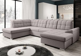 Kinyitható ülőgarnitúra, szürkésbézs Taupe, balos, OREO U