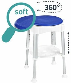 SAPHO A0050401 Mozgássérült forgószék, állíthatómagasságú, fehér/kék