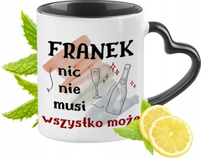Franknek Fekete Bögre Szív Alakú Füllel Ajándék Nyomtatott