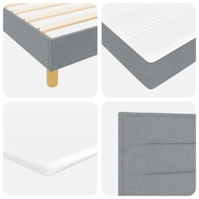 Boxspring Ágy Matraccal - Világosszürke, 200x200 cm, Szövet