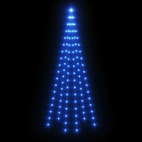 karácsonyfa zászlórúdon 108 kék LED-del 180 cm