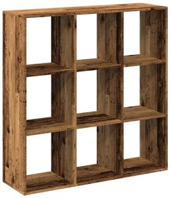 antik fa színű fa térelválasztó könyvespolc 102x29x103,5 cm