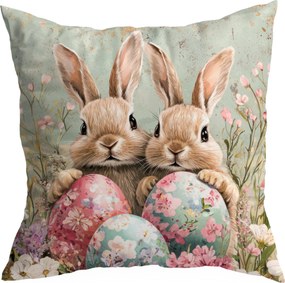 Húsvéti Díszpárnahuzat 40X40 CM Karácsonyi Nyuszi Minta 401