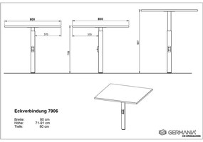Íróasztal állítható magassággal 200x240 cm Agenda – Germania