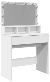 fehér fésülködőasztal LED-del 80 x 41 x 134,5 cm