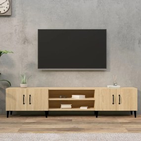 sonoma-tölgyszínű szerelt fa TV-szekrény 180 x 31,5 x 40 cm