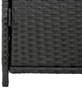 fekete polyrattan kerti tárolószekrény 83 x 45 x 76 cm