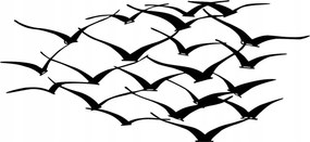 Fém faldekoráció Madarak 120x55 cm fekete