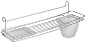 Szekrényajtóra akasztható polc fogkefetartóval - Metaltex