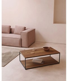 Sötét natúr színű dohányzóasztal diófa dekoros asztallappal 60x110 cm Yoana – Kave Home