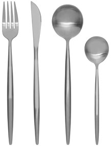 Ezüstszínű rozsdamentes acél evőeszköz készlet 16 db-os Modern retro – Premier Housewares