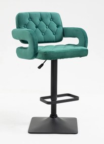 HR8403KW Sötétzöld modern velúr szék fekete lábbal
