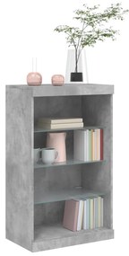 betonszürke tálalószekrény LED-világítással 60,5 x 37 x 100 cm