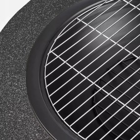 Hordozható tűzrakóhely rácssal 74x30 cm fekete/sötét gránit