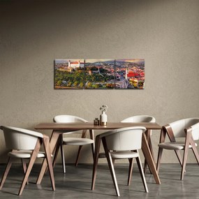 Kép - panoráma, Pozsony, Szlovákia (órával) (90x30 cm)