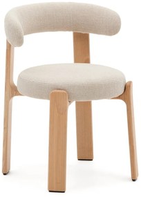 Bézs-natúr színű kőrisfa étkezőszék Granite – Kave Home