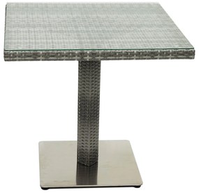 DEOKORK Kerti rattan asztal GINA 80x80 cm (szürke)