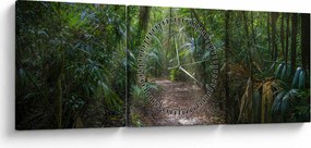 Kép - Napsugarak a dzsungelben (órával) (90x30 cm)