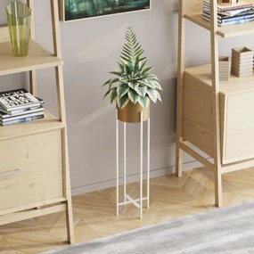 GED-025-C Loft fém virágállvány, fehér/arany