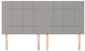 4 db világosszürke szövet fejtámla 90x5x78/88 cm