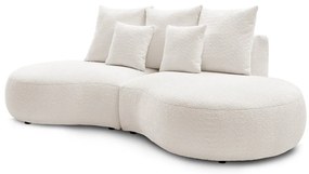 Fehér buklé szövet kanapé 260 cm Saint-Germain – Bobochic Paris