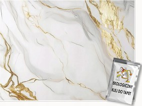 Fotótapéta Fehér Márvány Arany Hálószoba Nappali Tapéta Flizelina 200x140