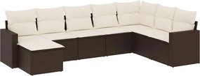 vidaXL 8 részes barna polyrattan kerti ülőgarnitúra párnákkal