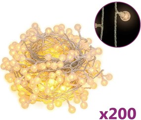 vidaXL gömb alakú 8 funkciós meleg fehér tündérfényfüzér 200 LED 20 m