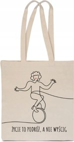 Öko Pamut Táska nyomott mintával Az Élet Egy Utazás, Nem Verseny Cirkusz TT_015