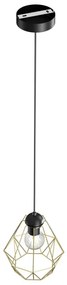 Csillár zsinóron BERGEN 1xE27/60W/230V fekete/arany
