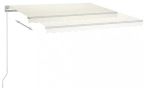krémszínű kézzel kihúzható LED-es napellenző 3 x 2,5 m