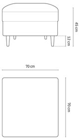 Sötétkék bársony lábtartó Kyoto – Cosmopolitan Design