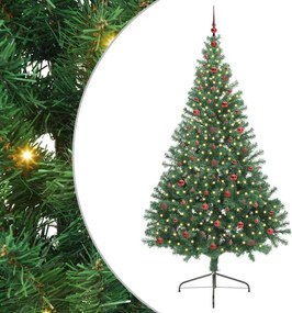 vidaXL Mesterséges, előre világított karácsonyi fa Zöld 240 cm PVC