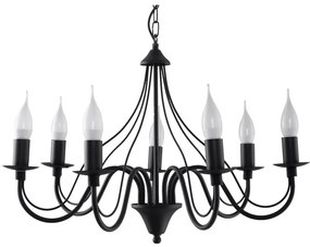 Csillár láncon MINERWA 7 7xE14/40W/230V fekete