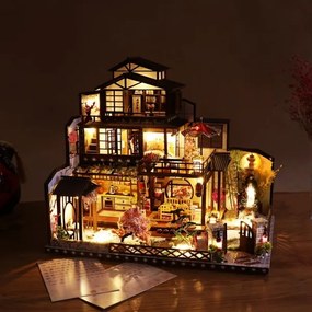 2Kids Toys - Miniatűr Honosná sakurová villa házikó 2xAAA elemmel