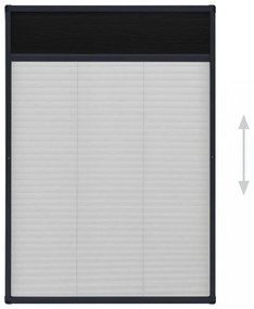 antracitszürke alumínium pliszé ablakszúnyogháló 80 x 120 cm