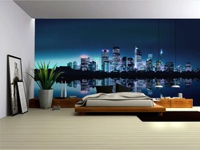 Éjszakai város poszter, fotótapéta, Vlies (368 x 254 cm)