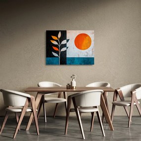 Üveg kép - Növény és nap absztrakciója (70x50 cm)