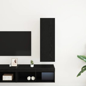 Fali TV Szekrény Fekete Tölgyben - 30,5 x 30 x 90 cm, Jó Minőségű Fából Készült