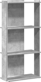 vidaXL Könyvespolc 3 szintes beton szürke 60x30x120 cm műfa