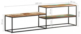 tömör újrahasznosított fa TV-szekrény 180 x 30 x 50 cm