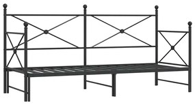 kihúzható kanapéágy matrac nélkül fekete 80x200 cm acél