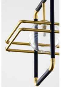 Jupiter 2028 - Csillár zsinóron FIORI 1xG9/10W/230V fekete/arany/átlátszó