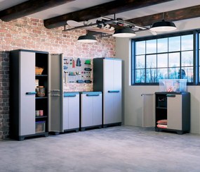 Keter Kétajtós Linear osztott, zárható műanyag szekrény