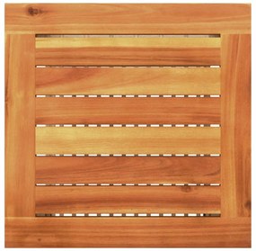 bézs polyrattan és akácfa kerti asztal 40 x 40 x 42 cm