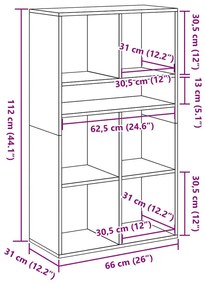 könyvszekrény antik fa 66x31x112 cm szerelt fa